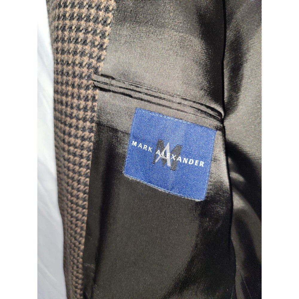 Mark Alexander Wool Blend Elbow Patch Blazer Sport Coat Tweed 40 Made in USA VTG - Picture 12 of 13